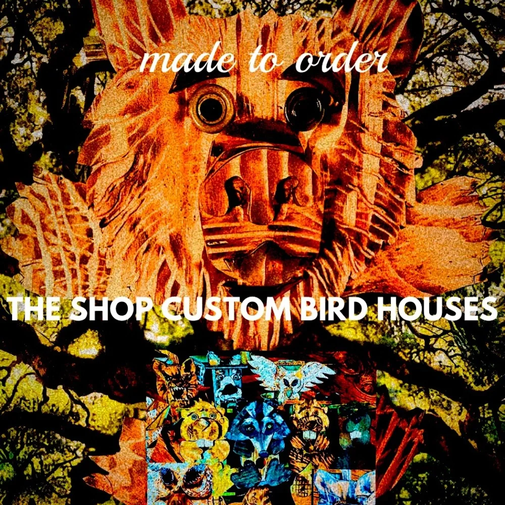 All handmade custom bird squirrel houses.